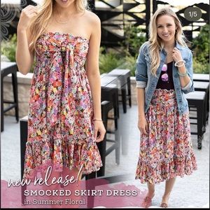 Grace & Lace Smocked Skirt Dress, Small